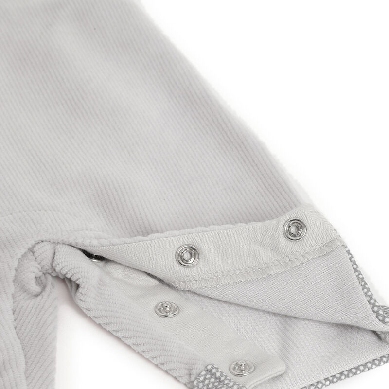 Boys Light Grey Applique Bodysuit with Dungaree image number 5